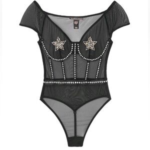 Victoria's Secret Star Thong Teddy Rhinestones 2018 Fashion Show Size SMALL BNWT